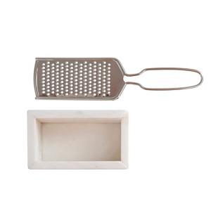Storied Home Marble and Stainless Steel Grater - 1 of 2