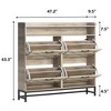 SKRAN Shoe Storage Cabinet Large Freestanding Shoe Organizer Narrow Shoe Rack with 4 Flip Drawers for Living Room, Entrance Foyer, Hallway - 4 of 4