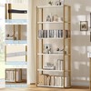 6 Tier Industrial Bookshelf, 71 Inch Tall Narrow Wooden Bookcase with Iron Frames, Compact Open Display Shelving Unit, Apartments - 3 of 4