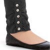 Collections Etc Cinched Ankle Leggings with Button Accents and Elastic Waistband, 30" L Inseam, Made of Cotton and Spandex - 3 of 4