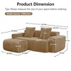 QingMoon Modular L Shape Sofa Couch, 78" Velvet 2 Seat Sofa with Pillows and Movable Ottoman, Streamlined Design Boneless Couch for Living Room - 4 of 4