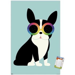 Trends International Andy Westface - Boston Terrier Work Hard Unframed Wall Poster Prints - 1 of 4