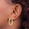Black Bow Jewelry 3.75mm x 25mm Polished 14k Yellow Gold Domed Round Tube Hoop Earrings - 3 of 4