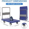 Heavy Duty Platform Hand Truck, 660Lbs Weight Capacity Portable Flat Bed Cart with 360 Swivel Wheels and Handle, Foldable Push Cart Dolly - 3 of 4