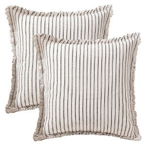 REGALWOVEN Striped Boho Throw Pillow Cover with Tassels Fringe for Home Decoration 2 Pcs - 1 of 4