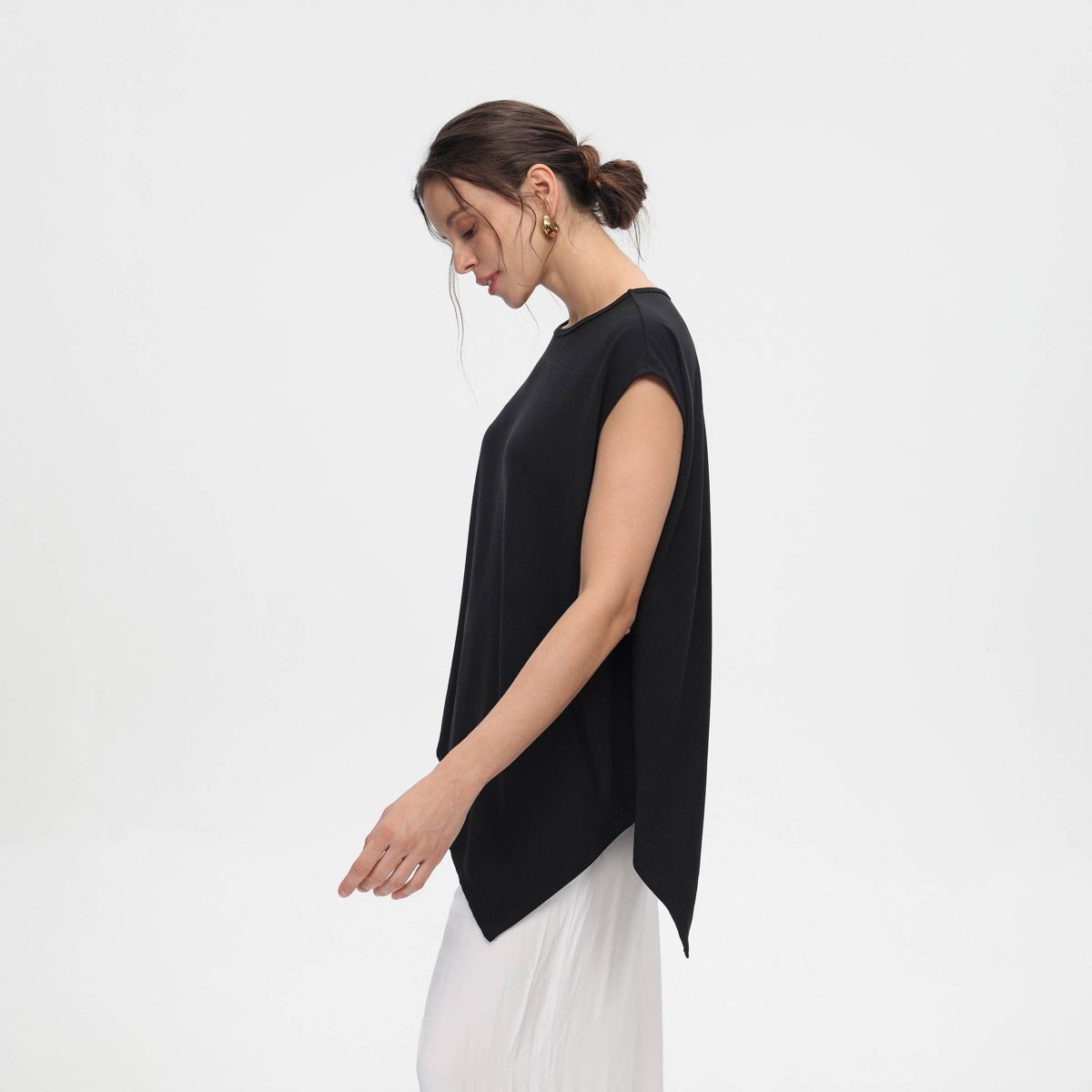 Women's Cap Sleeve Asymmetrical Knit Top - A New Day™ - thumbnail 6