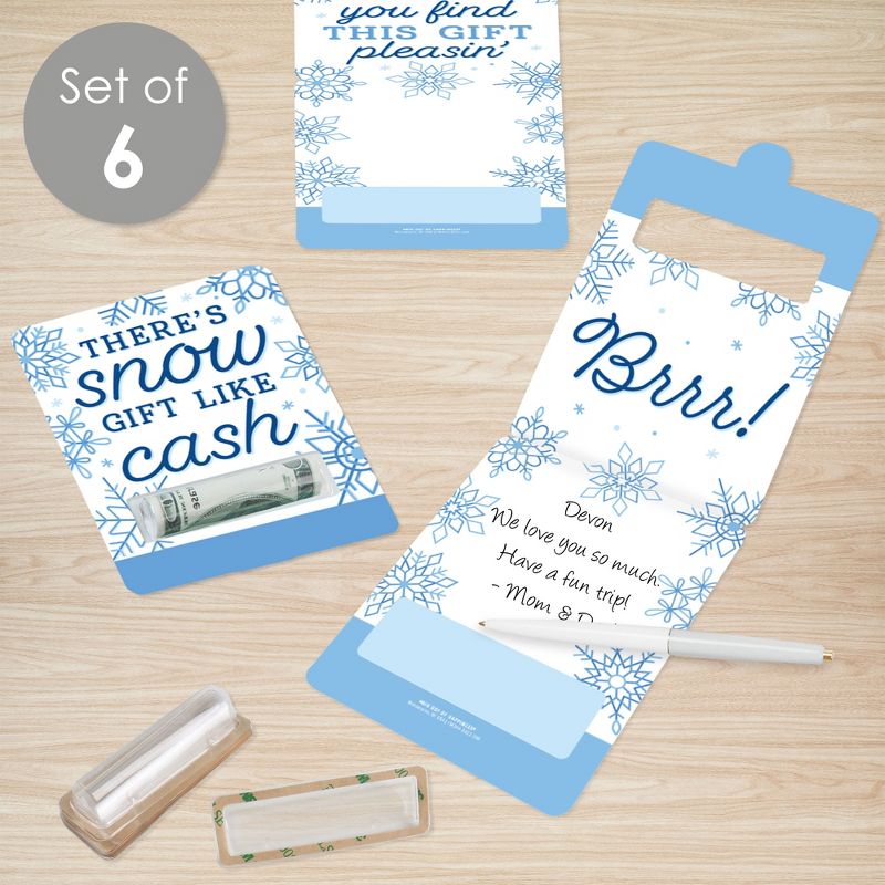 Big Dot of Happiness Blue Snowflakes - DIY Assorted Winter Holiday Party Cash Holder Gift - Funny Money Cards - Set of 6, 2 of 9