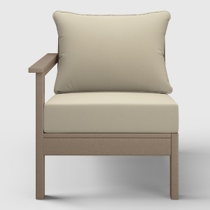 WestinTrends  Avalon Outdoor Patio HDPE Left Arm Facing Sectional Corner Club Chair with Patio Cushions - 1 of 4