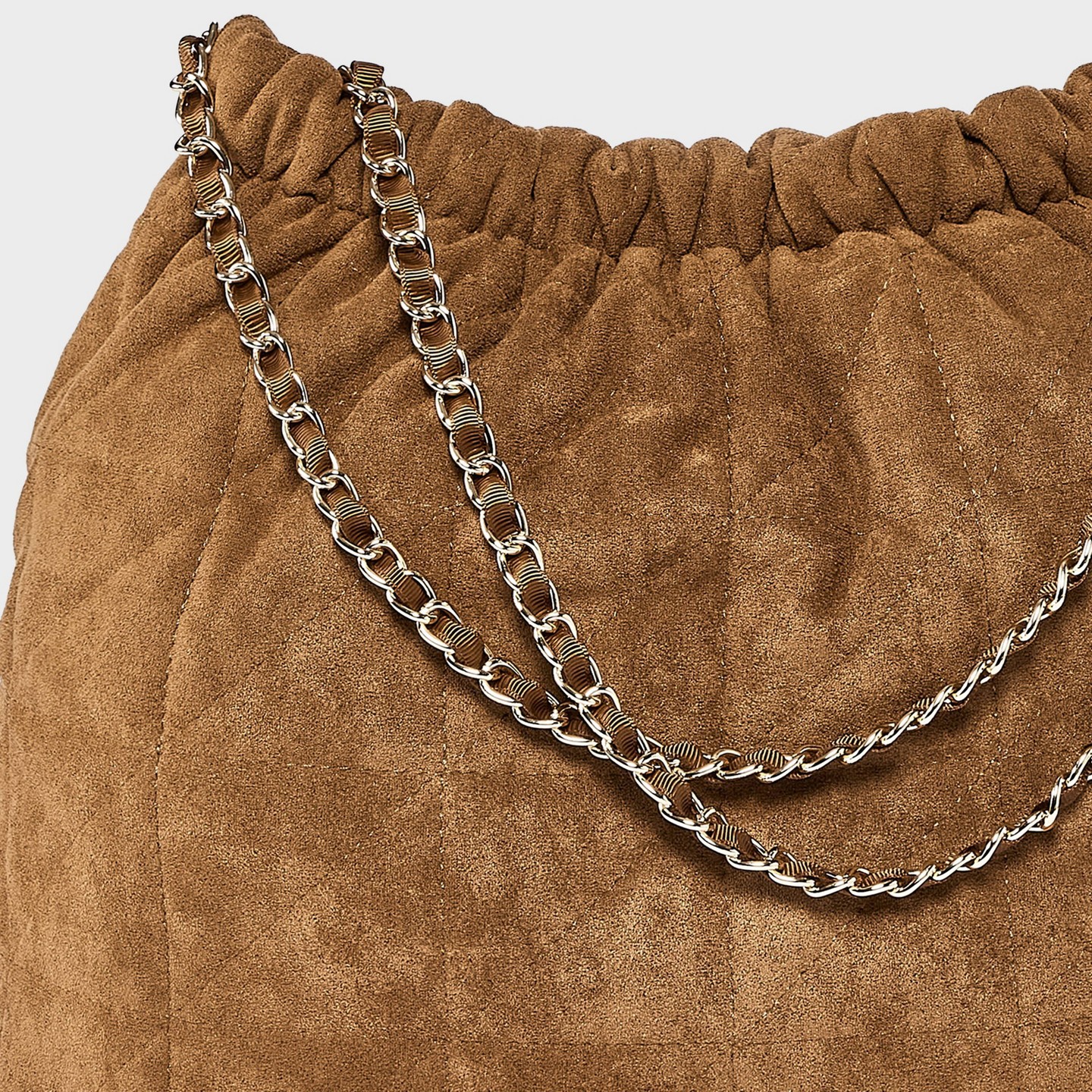 Сумка A New Day Faux Suede Quilted Gathered, цвет: Коричневый — фото 5