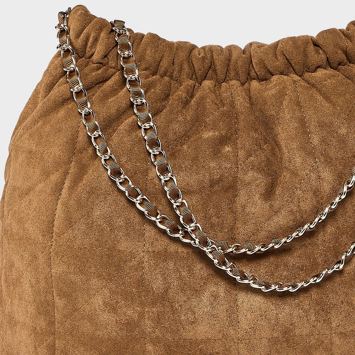 Faux Suede Quilted Gathered Tote Bag - A New Day™ - thumbnail 5