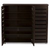 Adalwin Modern and Contemporary 3-Door Wooden Entryway Shoes Storage Cabinet: Organizer for 20 Pairs - Baxton Studio - 3 of 4