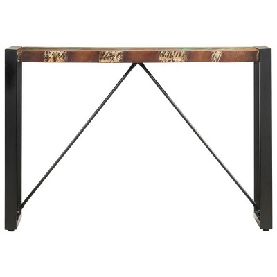 Industrial Charm Reclaimed Wood & Steel Console Table - 43.3in x 13.8in x 29.9in