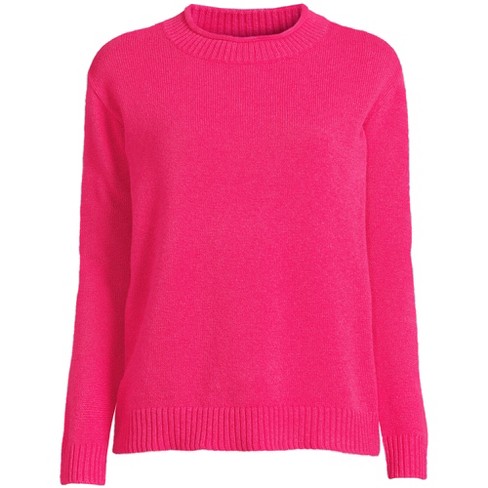 Lands' End Women's Cashmere Easy Fit Crew Neck Sweater - Small - Hot Pink :  Target