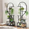 2 Pack 6 Tier Tall Plant Stand Metal Indoor Plant Stand With Detachable Wheels Half Moon Shape Plant Stands With Drawers Large Plant Display Stand - 2 of 4