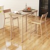 Tangkula 3 Pieces Patio Bar Table Set Outdoor Bar Height Table & 2 Armless Chairs - 3 of 4