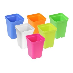 SUNPACK 2.5" Square Seedling Pots for Indoor Gardening, Mixed Colors (Pack of 6) - 1 of 3