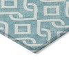 Teal Blue And Ivory Geometric Washable Indoor Outdoor Area Rug - 4 of 4