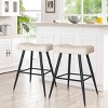 25" Kobe Backless Beige Upholstered Saddle Counter Stool (Set of 2)-The Pop Home - 3 of 4