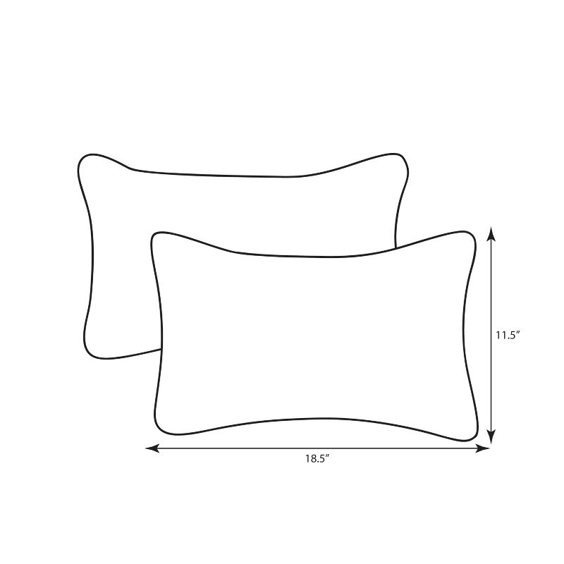 2pk Setra Stone Rectangular Throw Pillows Black - Pillow Perfect, 5 of 6