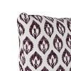 Plum Floral Throw Pillow - Skyline Furniture: Indoor Linen & Cotton, Zipper Closure, Botanical Pattern - 3 of 4