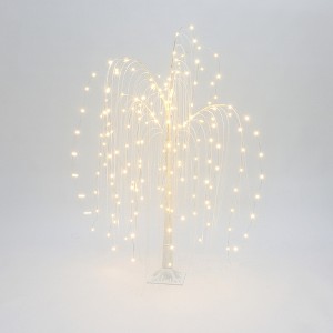 LuxenHome Lighted LED 3.9Ft White Willow Tree, Artificial Willow Tree with Metal Base - 1 of 4