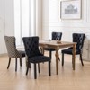 SET OF 2 Classic Velvet Dining Chairs, High-end Tufted Solid Wood Contemporary Velvet Upholstered Dining Chair with Wood Legs Nailhead - 3 of 4