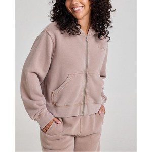 Samii Ryan | Stone Wash Zip Up Hoodie, Taupe, XX-Large, 6 - 1 of 4