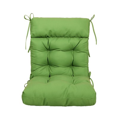 Kale Green High Back Wicker Tufted Outdoor Chair Cushion
