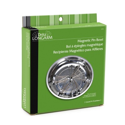 Dritz Magnetic Pin Bowl Stainless Steel with Rubberized Base: Sewing Notions & Tools for Safety & Sewing Pins