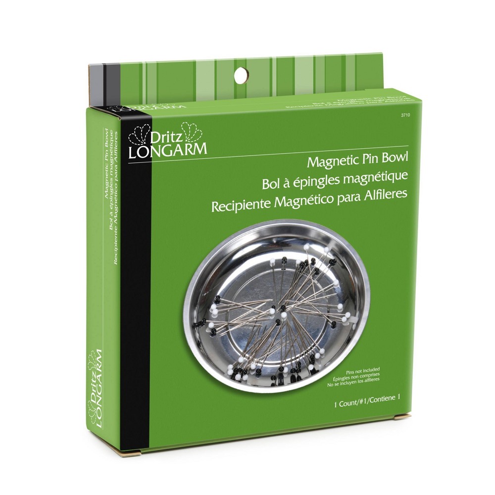 Dritz Magnetic Pin Bowl Stainless Steel with Rubberized Base: Sewing Notions & Tools for Safety & Sewing Pins
