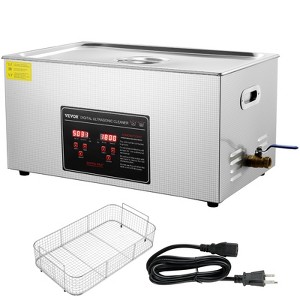 VEVOR Ultrasonic Cleaner with Digital Timer & Heater, Professional Ultra Sonic Jewelry Cleaner, Stainless Steel Heated Cleaning Machine, Silver - 1 of 4