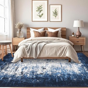 Washable Rug Modern Living Room Rug Non Slip,Soft Non Shedding Floor Covering, Low Pile Thin Foldable Mat for Bedroom Dining Room Nursery - 1 of 4