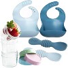 12pc Glass Baby Food Storage Jars, 4 Silicone Baby Spoons & 2 Silicone Bibs, Baby Mealtime Essentials – BPA-Free, Leakproof, and Dishwasher Safe - 2 of 4