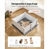 VEVOR Dogs Whelping Box, 48 x 48 x 18.1 inch, Plastic PVC Puppies Playpen with Height Adjustable Door and Washable Pee Pad, Milk White - 3 of 4