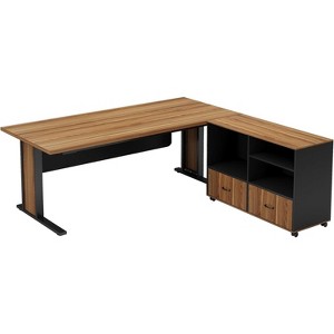 Tribesigns 63" Large Executive Desk L Shaped Computer Desk with File Storage Cabinet - 1 of 4