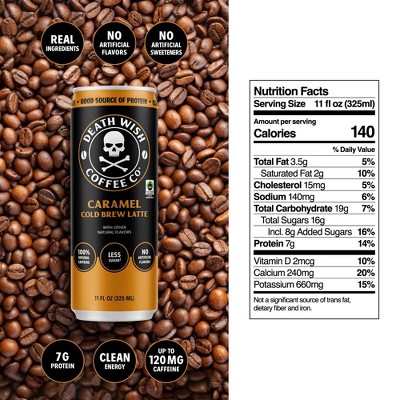 Death Wish Coffee Co Caramel Cold Brew Latte - 11 fl oz