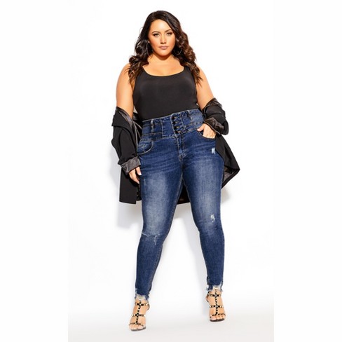 Denim Biker Corset (A3616P23-5037-CYAN)