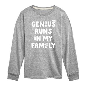 Boys' - Instant Message - Genius Runs In My Family Long Sleeve Graphic T-Shirt - 1 of 4