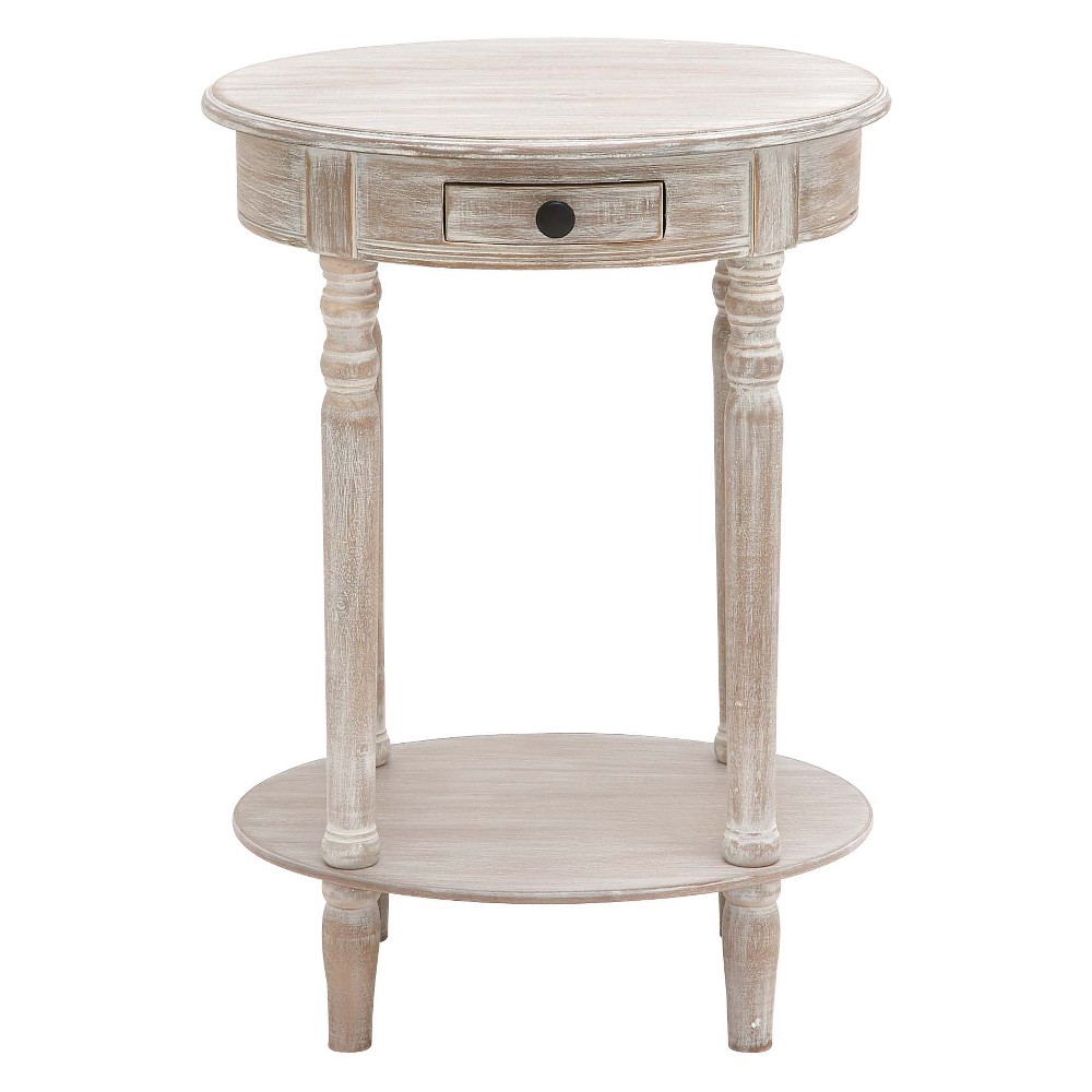 Photos - Coffee Table Wood Oval Accent Table Taupe - Olivia & May