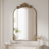 BEAUTYPEAK Vanity Wall Mirror Decorative Vintage Arch Bathroom Mirror with Designed Bottom - 2 of 4