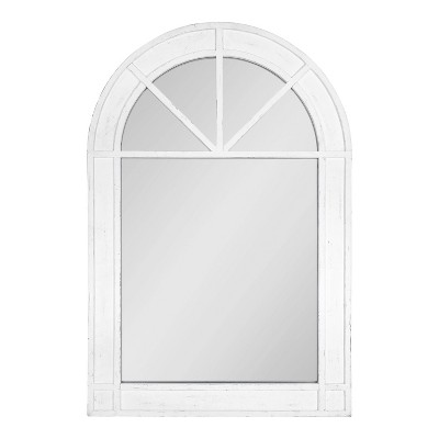 24" x 36" Stonebridg Arch Wall Mirror White - Kate & Laurel All Things Decor