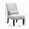 NicBex Chenille Accent Chair,Upholstered Living Room Chairs with High Backrest and Pillow,Cozy Armless Chair,Accent Chairs for Living Room - 3 of 4