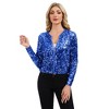 Anna-Kaci Women's Sequin Bomber Jacket with Zipper Front and Ribbed Trim - 2 of 4