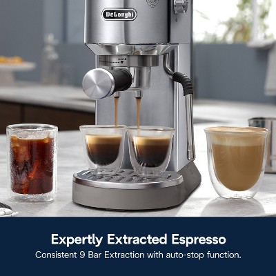 DeLonghi Dedica Duo Espresso and Cold Brew Machine with Milk Frother for Hot & Iced Coffee, Cappuccinos, Lattes & More Stainless Steel