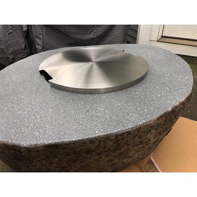 Lunar Round Stainless Steel Fire Pit Lid, 32-Inch