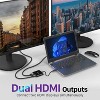 Fosmon USB C Hub, USB C to Dual HDMI Adapter 4k@30Hz, HDMI Splitter, PD 3.0 Charging Port Up to 100W Compatible with Thunderbolt - 2 of 4