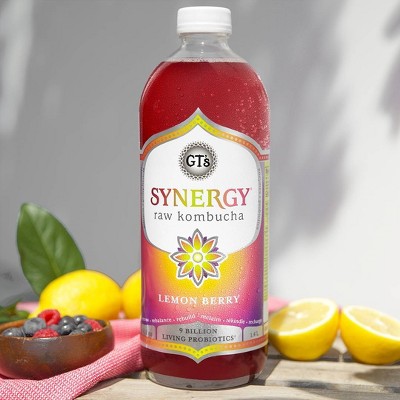 GT&#39;s Synergy Lemon Berry Raw Kombucha - 48 fl oz