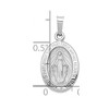 Black Bow Jewelry 14k White Gold Hollow Oval Miraculous Medal Pendant - 4 of 4
