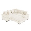 Aukfa Oversized Cloud Modular Sectional Sofa with Movable Ottoman, Corduroy Fabric, Extra-Thick Armrests,Easy Assembly, Ergonomic£¬Cream - 2 of 4