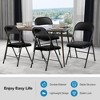 SUGIFT 6 Pack Heavy Duty Black Folding Chairs with Padded PU Leather Seats, Metal Frame, Portable for Indoor/Outdoor - 4 of 4